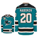 NABOKOV #20 San Jose Sharks RBK Premier NHL Hockey Jersey by Reebok (NHLPA Certified Custom Sewn Authentic Twill)