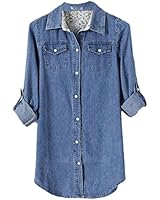 Najia Symbol Women's Blue Denim Shirt Showomen-014