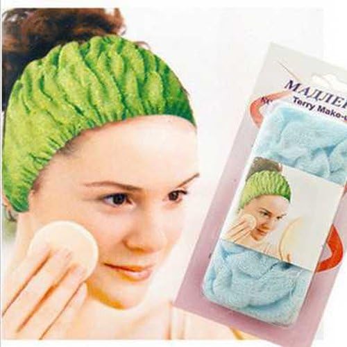 F357 Stretch Cotton Beauty Makeup Shower Wash Face Case Hairdressing Hairdo Headband Wide Hair Band - Random Color