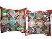 2 Green Orange Vintage Silk Sari Cushion Covers Zari Borders Brocade Pillow Cover 16"