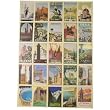 Italian Postcards Vintage Look Cavallini Papers Decorative Wrap, 20 by 28 inches