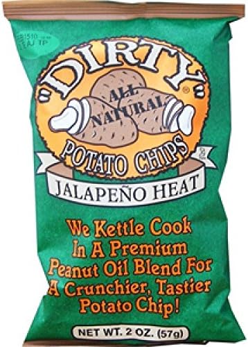 Dirty 6 Pack Caddy 2oz Bags Kettle Potato Chips Assorted Flavors (Jalapeno)