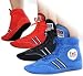 Sports : FOX-FIGHT LEDER RINGER SCHUHE SAMBO SCHUHE WRESTLING SCHUHE MATTENSCHUHE / Schwarz - Blau - Rot