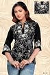 Black designer wear kurti (women's tops) with resham embroidery