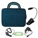 Denim Amazon Kindle DX Hard Shell Carrying Case + Black Rapid Kindle DX Car Charger + Black Kindle DX Wall Charger + Black Ebook Reader LED Light + Live*Laugh*Love Wrist Band!!! (Kindle DX Not Included)