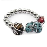 Sweet Pink Chunky Beaded Resin Stretch Bangle Bracelet