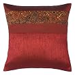Decorative Handmade Burgundy Floral Thai Silk Cushion Cover / Pillow Sham