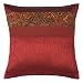 EXP Decorative Handmade Burgundy Floral Thai Silk Cushion Cover / Pillow Sham