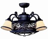 Savoy House 14-260-FD-16 Bay St. Louis Fan D' Lier, Antique Copper Finish with Burled Cherry Blades with Tinted Scavo Glass Shades
