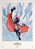 18 X 24 Alex Ross Sesame Street Super Grover Wall Poster Lithograph