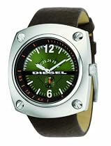 Diesel DZ1200 Brown Leather Strap Watch With Green Dial