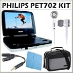 Philips PET702 7-Inch Portable DVD Player + Accessory Kit