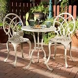 Anacapa Aluminum Off-White Bistro Set (Off-white) (28"H x 23.5"W x 23.5"D)