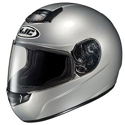 HJC Metallic Men's CS-R1 Sports Bike Racing Motorcycle Helmet - Silver