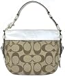 Coach Zoe Medium Signature Lt Khaki/ Platinum Shoulder Bag - 12657