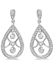 14K White Gold Diamond Dashing Diamonds Earrings