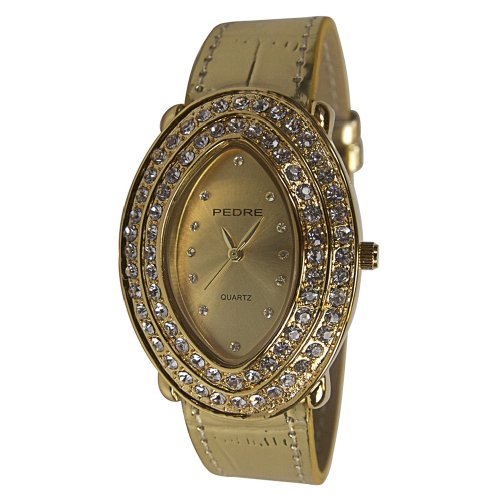 Pedre Women's Gold-tone Metallic Strap Watch- 6090GX great price