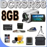 Sony DCR-SR68 80GB Hard Disk Drive Handycam Camcorder (Silver) BigVALUEInc Accessory Saver 8GB Filter Kit Bundle