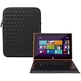 Evecase IRULU Walknbook Hybrid 10.1'' Tablet Sleeve Case, Super Soft Cushion & Shock Resistant Portable Travel Carrying Case Cover Slim Pouch Bag W/ Zipper Exclosure - Black