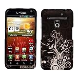 Silver Vine Tree Leaf Circle Polka Artistic Rubberized Coating Premium Snap on Protector Faceplate Hard Case for LG Revolution 4g VS910