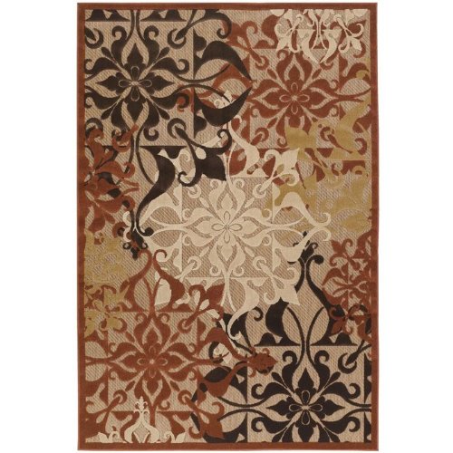 Couristan 5714/0136 URBANE Gatesby 90-Inch by 129-Inch Polypropylene Area Rug, Tan/Terra Cotta