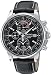 Seiko #SNAB65 Men's Leather Chronograph Alarm Watch