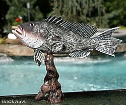 Taxidermy 19" Fiberglass Sea Bass Statue
