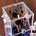 Putwo Premium Quality Brush Holder With Free Blue Pearls 5MM Acrylic Makeup Organizer Case Box