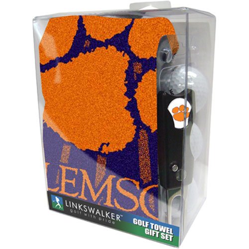 Clemson Tigers Ncaa Jacquard Golf Towel Gift Pack W/ Balls Repair Tool Marker
