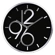 Sharp Shimmer Non-Ticking Silent Wall Clock (Black/Silver)
