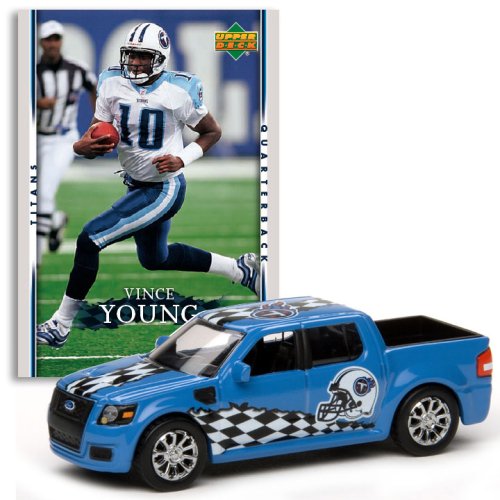 Tennessee Titans - Vince Young (Light Blue Car) 2007 Upper Deck Collectibles NFL Ford SVT Adrenalin Concept with Card