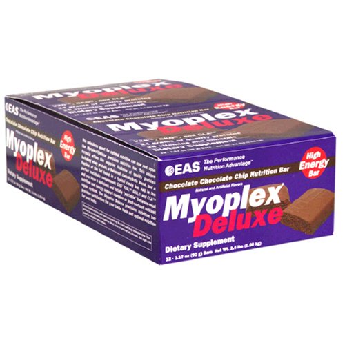 EAS Myoplex Deluxe High Energy Nutrition Bar, Chocolate Chocolate Chip, 3.17 Ounce Bar... by EAS