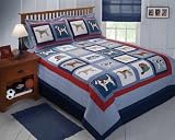 Doggy And Doggy Twin Quilt With Pillow Sham