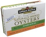 Crown Prince Natural Smoked Oysters in Pure Olive Oil, 3-Ounce (Pack of 9) by Crown Prince Best Price
