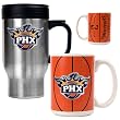 Phoenix Suns Stainless Steel Travel Mug & Gameball Ceramic Mug Set - Primary Logo NBA Basketball