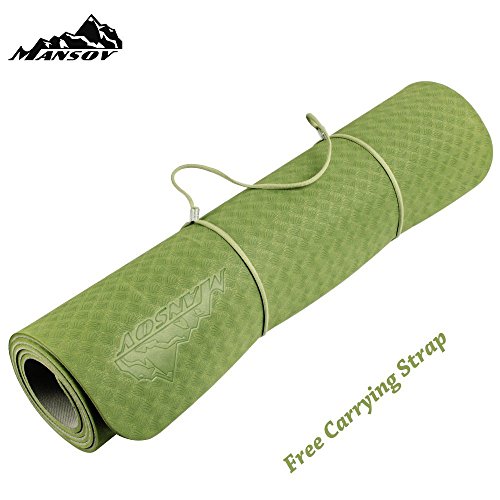 Mansov Mm Lightweight Rubber Yoga Mat Grass Sporting Goods Exercise