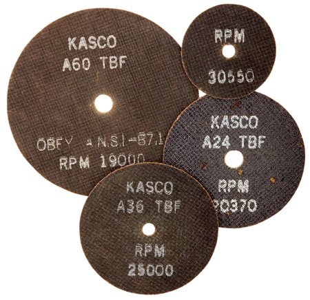 7" x 1/16" x 5/8", 8,700 Max. RPM, Kasco T-1 Cut-Off Wheel for Metal Cutting, Spec. #A60-TBF (1 Each)