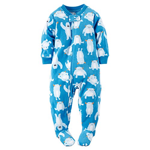 Carter's Baby Boys' One Piece Footed Fleece Pajamas (18 Months, Blue