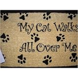 American Mills 28185 18 x 30 Inch My Cat Walks Doormat by American Mills