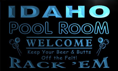 py2012-b Idaho Pool Room Rack ‘em Welcome Bar Beer Neon Light Sign Barlicht Neonlicht Lichtwerbung