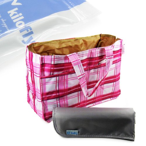 KF Baby Diaper Bag Insert Organizer (12 x 5.2 x 8 inch, Pink)+ Diaper Changing Pad Value Combo image