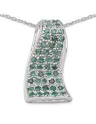 0.86 Carat Genuine Emerald Sterling Silver Pendant