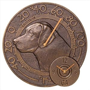 Labrador Thermometer Clock Combo Finish: Antique Copper