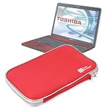 DURAGADGET Red Zip Carry-Case For Toshiba Satellite C660, L755, P750, P755 & Pro R850 Laptop