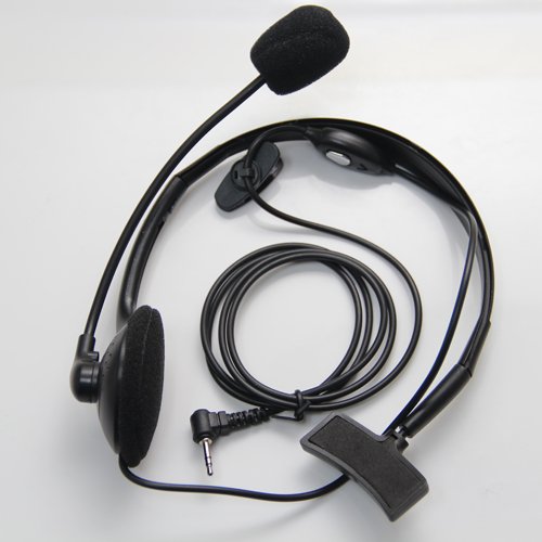 Overhead Earpiece Headset Boom Mic Microphone Noise Cancelling for 1-pin Motorola Talkabout Cobra Radio