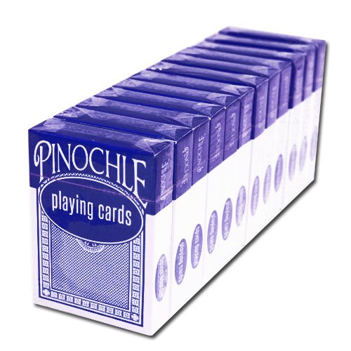twelve 12 blue decks of pinochle regular indexed playing cards with game instruc cheap price