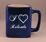 Laser Engraved Coffee Mug with I Love Rolanda
