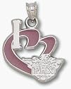 Phoenix Suns 3/4" "I Heart Logo" Enamel Pendant - Sterling Silver Jewelry