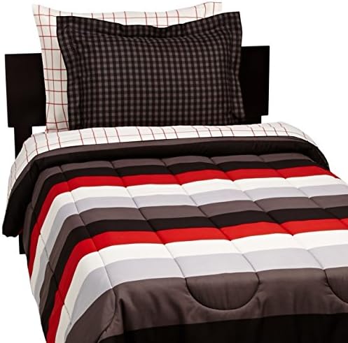 Teen 5-Piece Bed In A Bag Comforter and sheet sets multi color twin / twinxl+Bonus scalp massaging comb