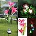 URgreat Solar Powered LED Color Changing Lily Flower Garden Light Lawn Lamp Waterproof red